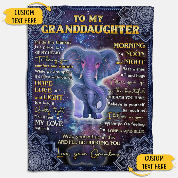 Tmarc Tee Personalized Elephant - A Special Gift To Granddaughter For Her Birthday Or Christmas