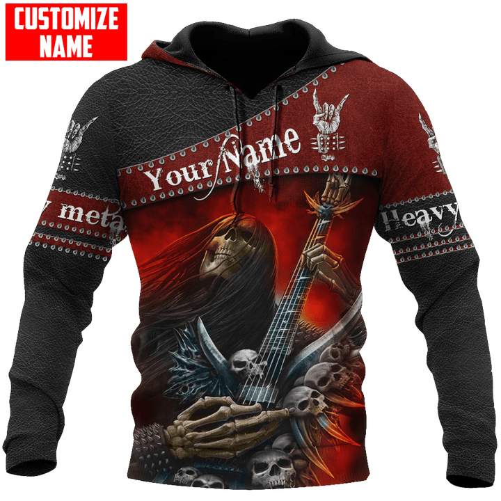 Tmarc Tee Tmarctee Personalized Heavy Metal Electric Guitar Skull Printed Unisex Shirts PH