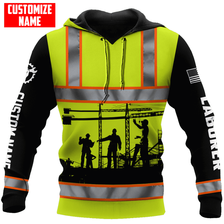 Tmarc Tee Personalized Name Laborer Unisex Shirts Neon Safety