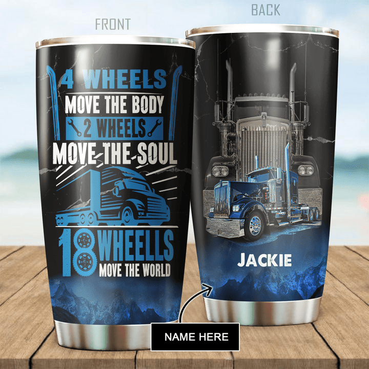 Tmarc Tee Trucker Move The World Personalized Stainless Steel Tumbler