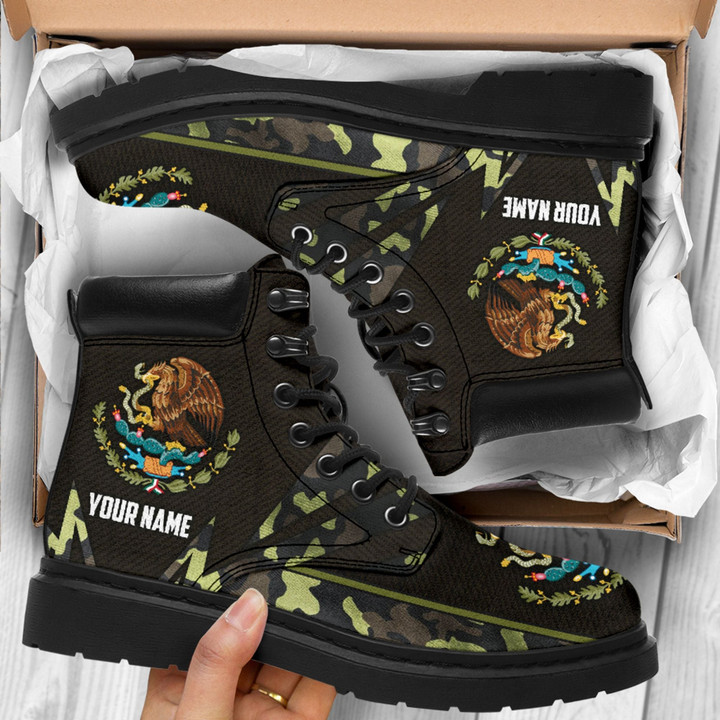 Tmarc Tee Personalized Name Mexico Camo All Season Boots
