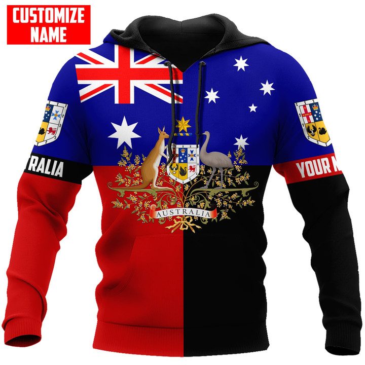 Tmarc Tee Personalized Name Commonwealth of Australia Coat Of Arm Australia Flag All Over Printed Shirts
