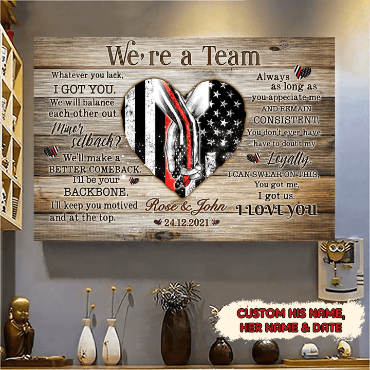 Tmarc Tee Personalized Firefighter - We're a team D Landscape Canvas Poster Wall Art