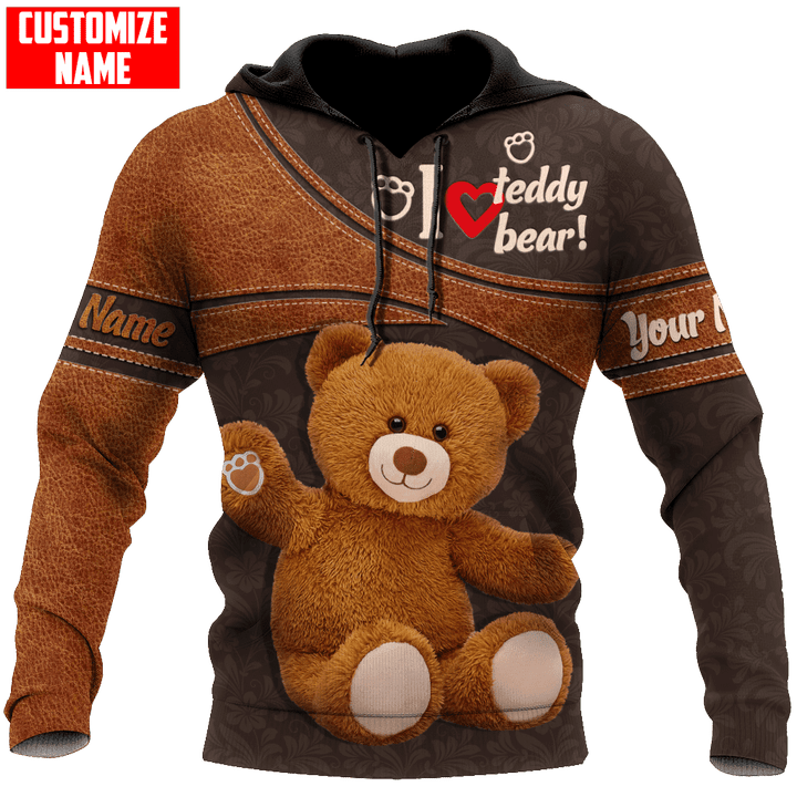 Tmarc Tee Personalized I Love Teddy Bear All Over Printed Unisex Shirts