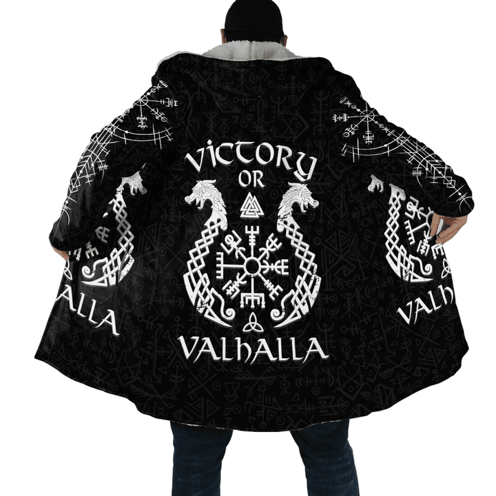 Tmarc Tee Viking Victory or Valhalla Tattoo Black Cloak