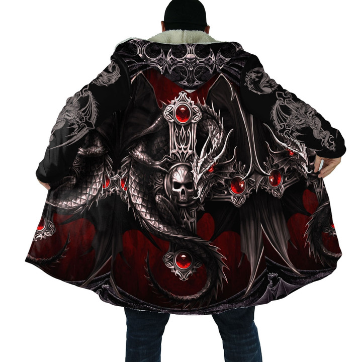 Tmarc Tee Red & Black Skull Dragon 3D Winter Shirts