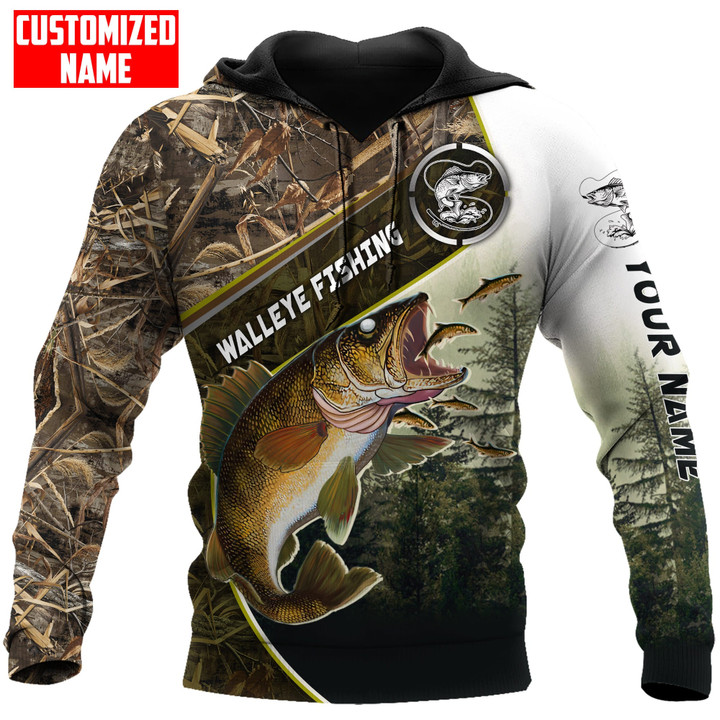 Tmarc Tee Personalized Walleye Fishing Fishaholic All Over Printed Unisex Shirts
