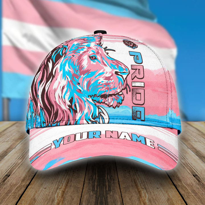 Tmarc Tee Personalized LGBT Lion PRIDE Transgender Color 3D Classic Cap