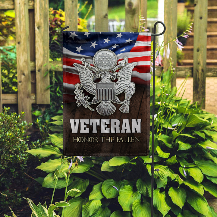 Tmarc Tee Personalized United State American Military Veteran Retire Printed Garden Flag