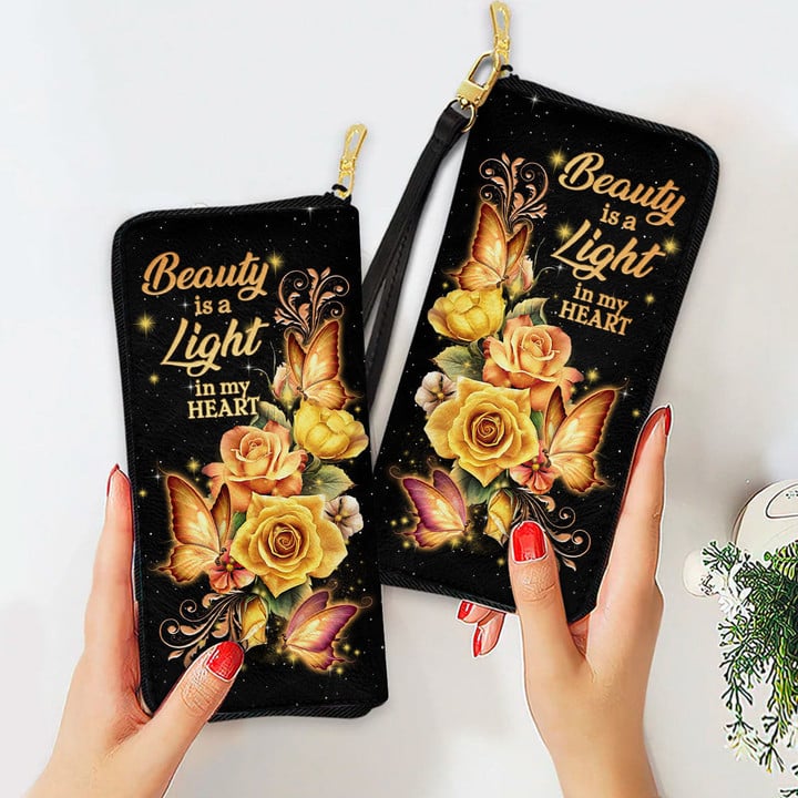 Tmarc Tee Beauty Is A Light In My Heart Butterfly All Over Printed Leather Wallet PHN