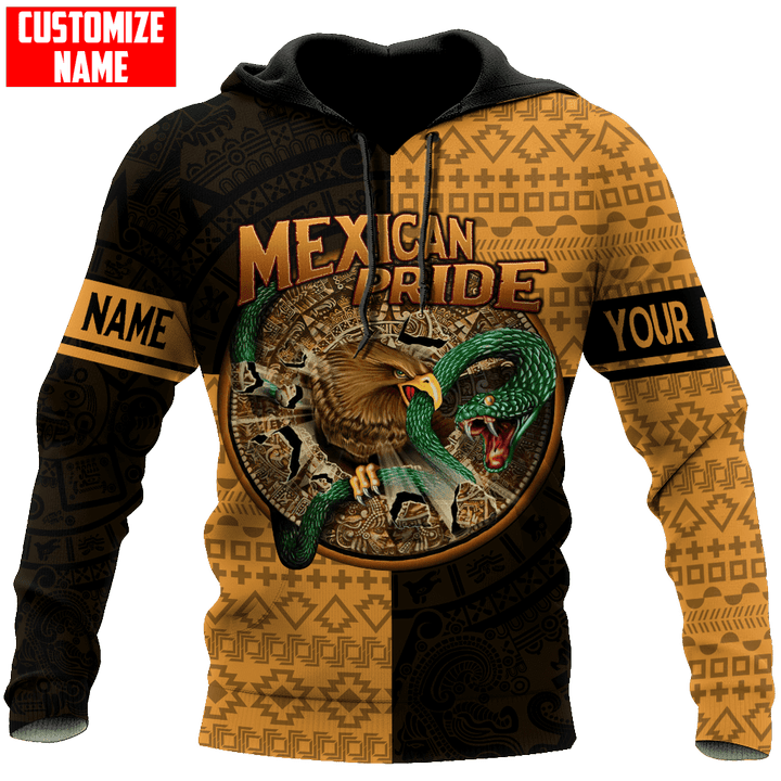 Tmarc Tee Personalized Name Mexican Pride Aztec Pattern Printed Unisex Shirts
