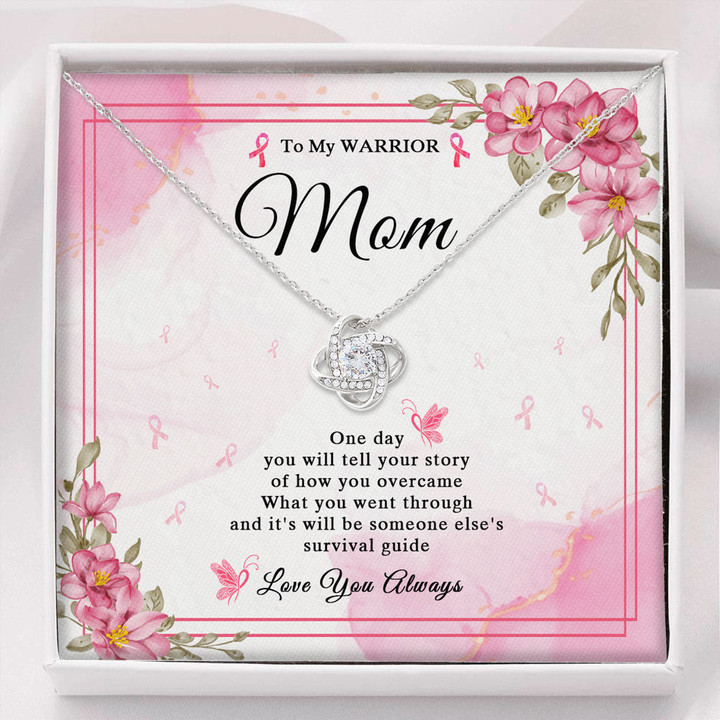 Tmarc Tee To My Warrior Mom Love You Always Breast Cancer Awareness Best Gift For Mom Necklace