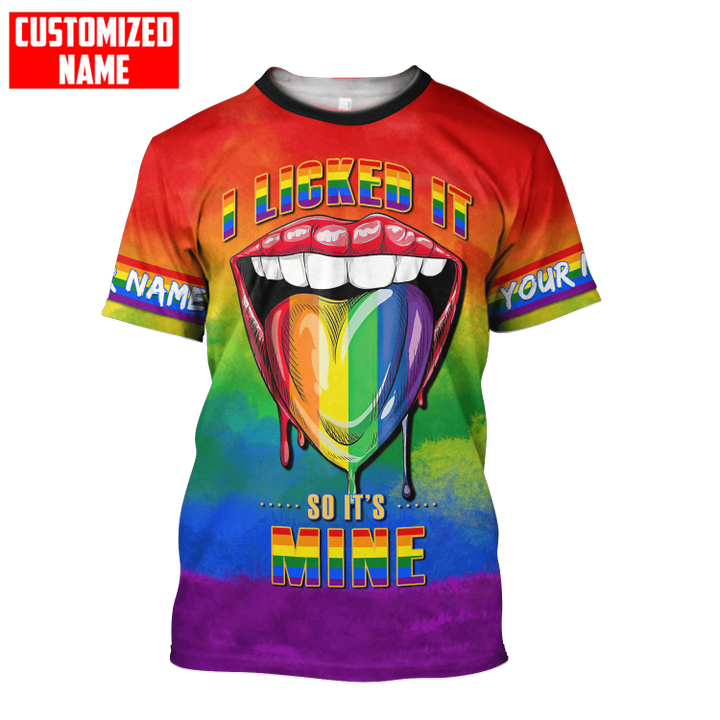 Tmarc Tee Personalized LGBT Lips I Licked It So It's Mine Unisex Shirt