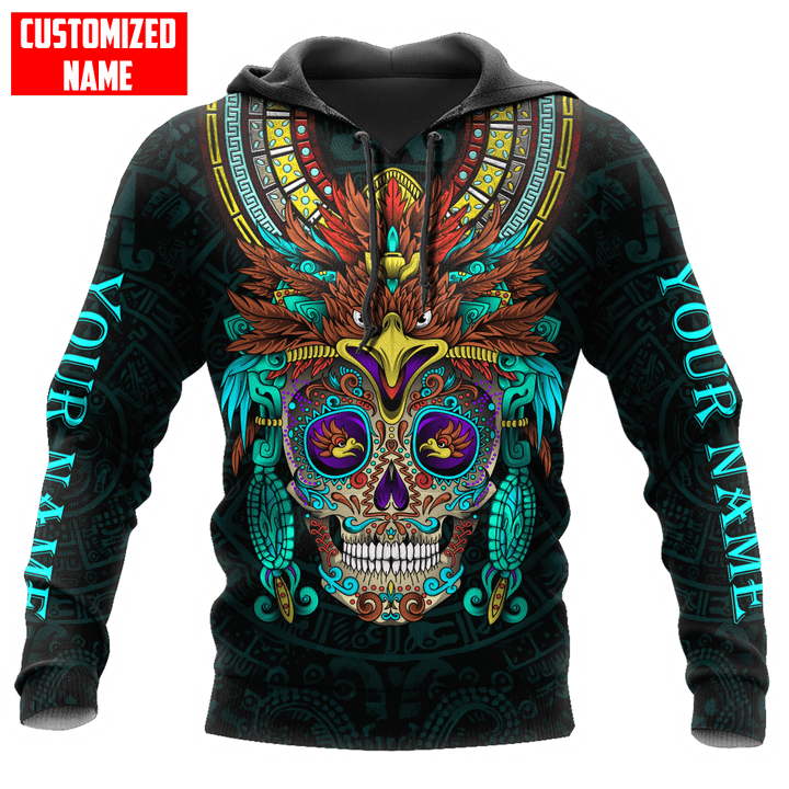 Tmarc Tee Personalized Mexico Skull Eagle Green All Over Printed Shirts