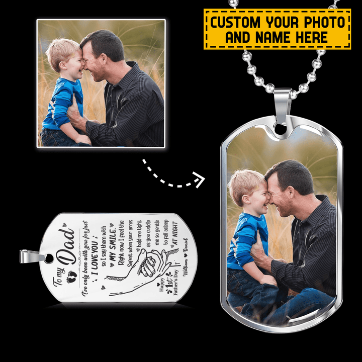 Tmarc Tee Personalized To My Dad I've Only Been With You Happy st Father's Day Dog Tag Necklace