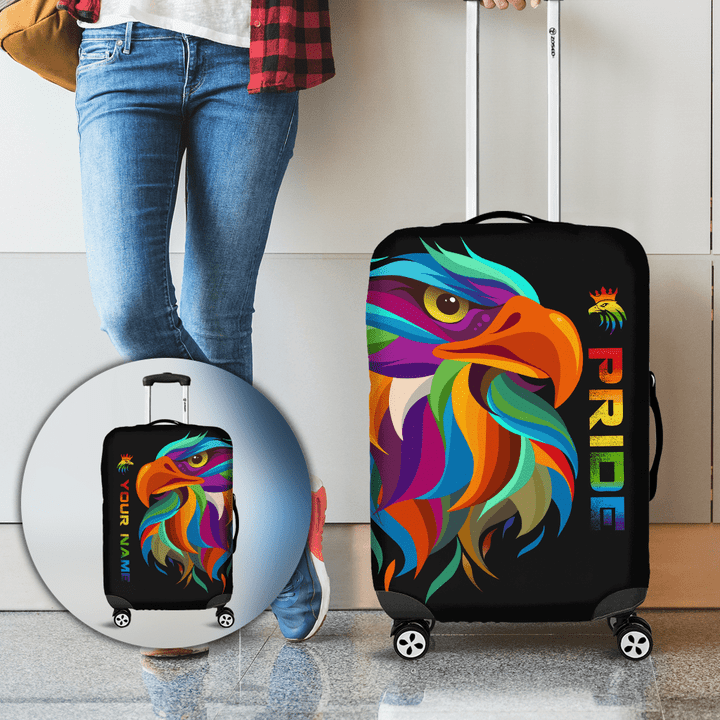 Tmarc Tee Personalized LGBT Eagle PRIDE 2022 LGBTQ Flag Luggage Cover