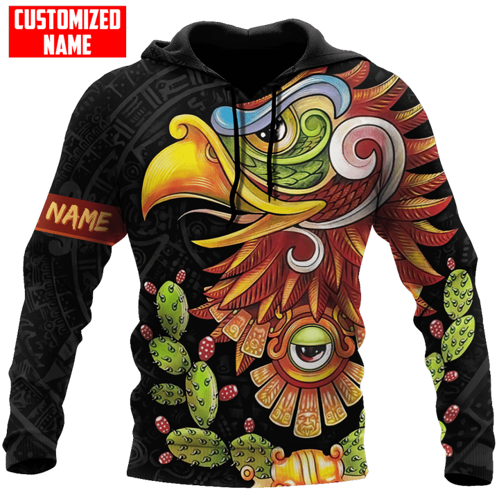 Tmarc Tee Personalized Name Mexican Eagle Aztec Ollin Eye All Over Printed Unisex Shirts