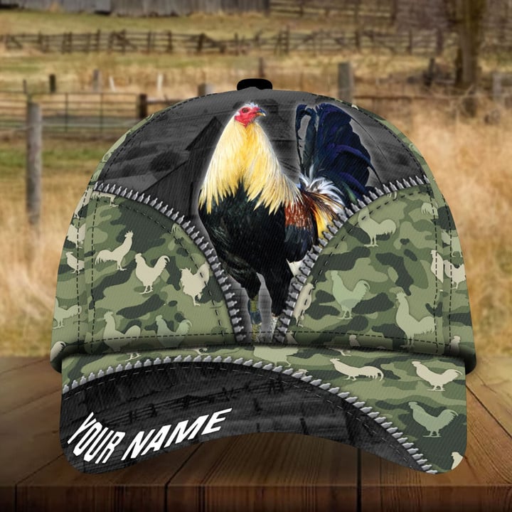 Premium Unique Cap Camo Pattern Rooster Personalized Full Printed 3D Hat | Tmarctee