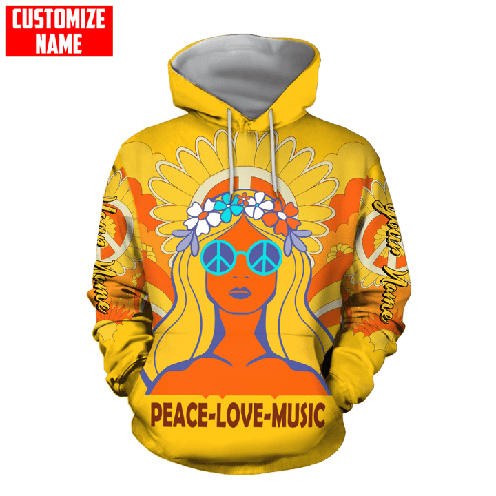 Tmarc Tee Personalized Hippie Soul Peace Love Music All Over Printed Unisex Shirts