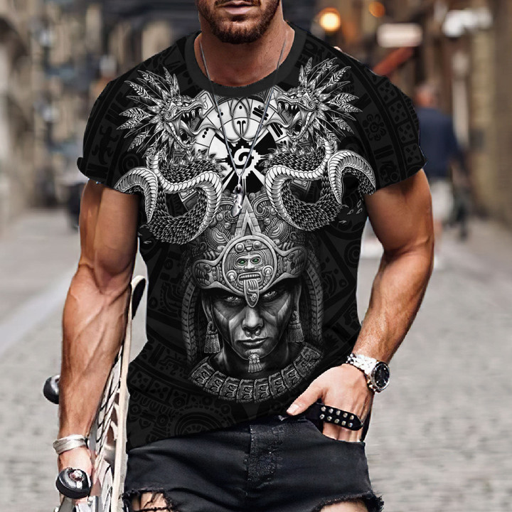 Tmarc Tee Aztec Warrior Quetzalcoatl Hunab Ku All Over Printed Unisex Shirts