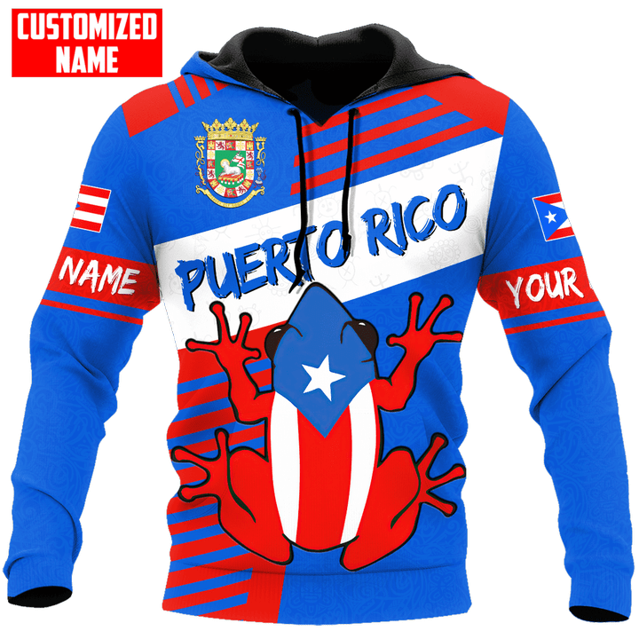Tmarc Tee Personalized Puerto Rico Coat of Arms Coqui Frog 3D Printed Unisex Shirts
