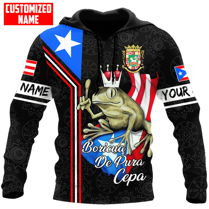 Tmarc Tee Personalized Puerto Rico Coqui Boricua De Pura Cepa Unisex Shirt
