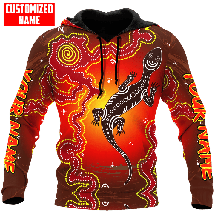 Tmarc Tee Personalized Lizard Aboriginal 3D Printed Unisex Shirts