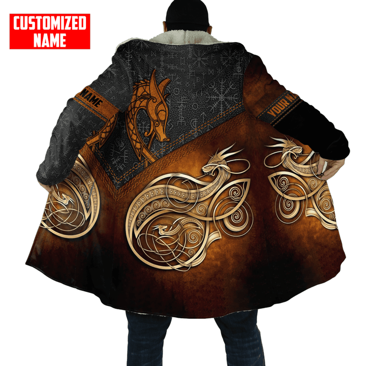 Tmarc Tee Personalized Viking Dragon Brown Cloak