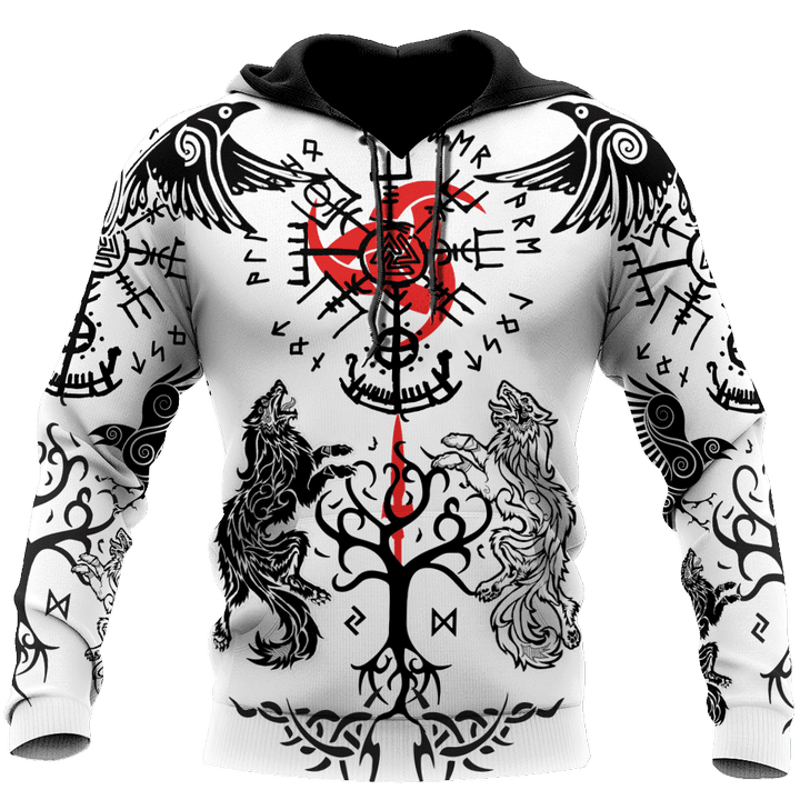 Tmarc Tee Viking Odin's Hugin Munin And Fenris All Over Printed Unisex Shirts