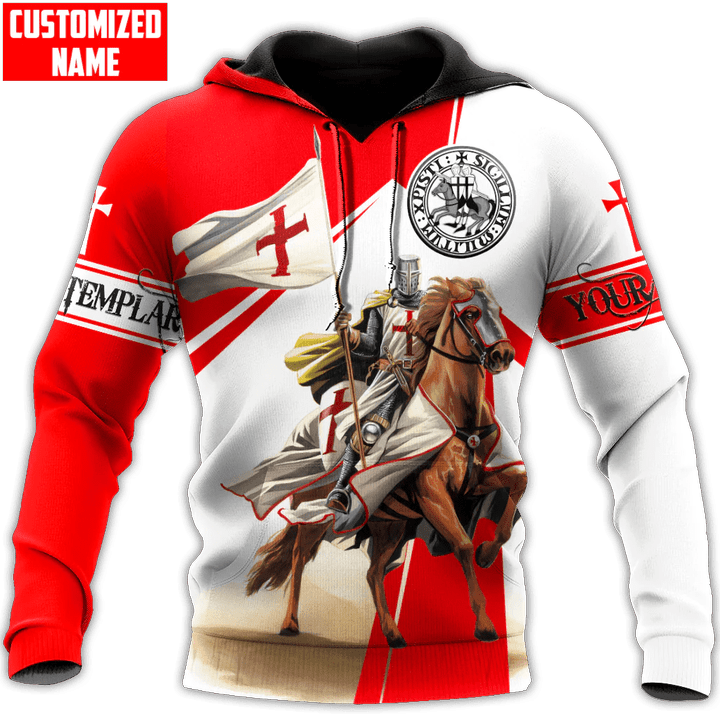 Knights Templar on horseback Red Custom name Unisex Shirts Tmarc Tee NTN02072206AN