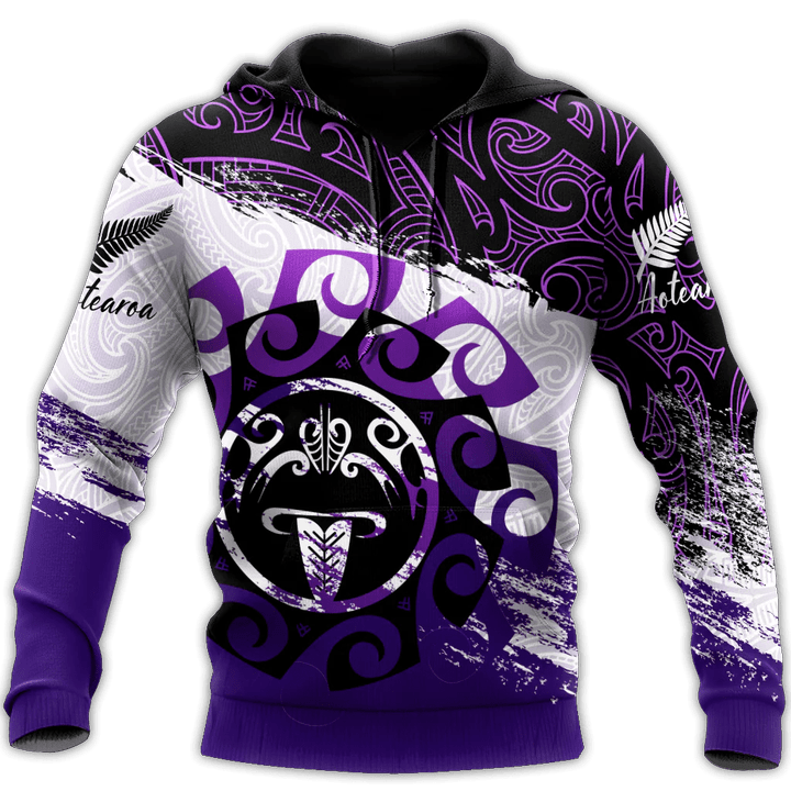 Aotearoa Purple Tiki maori Sun Unisex Shirts Tmarc Tee