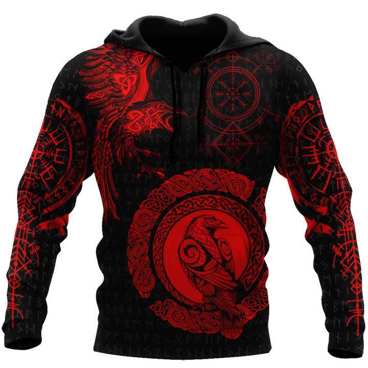 Tmarc Tee Red Raven Tattoo Viking All Over Printed Shirt KL02082205