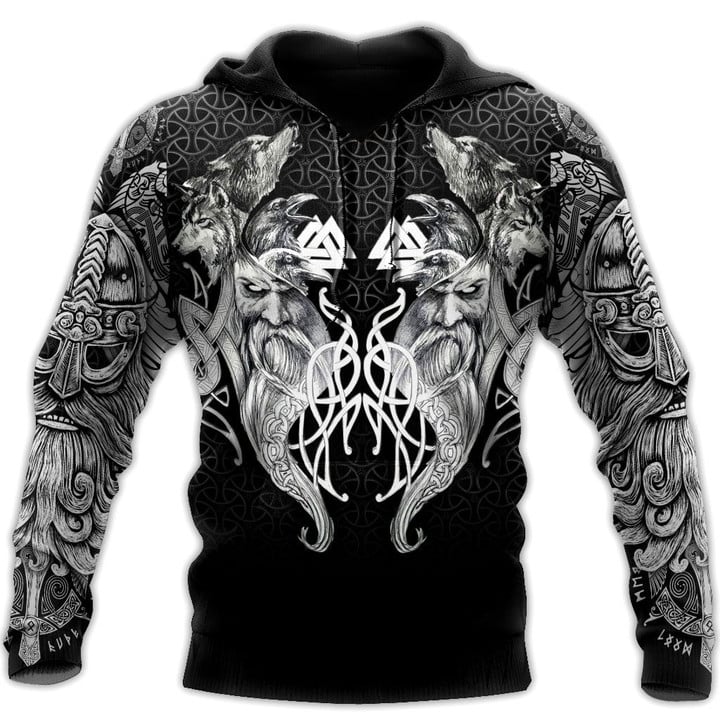 Tmarc Tee Wolf And Viking Black White 3D All Over Printed Unisex Shirt NTN08092202
