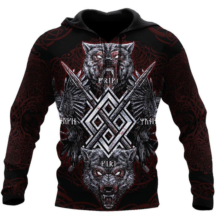 Tmarc Tee Viking Wolf Art 3D All Over Printed Shirts KL21092203