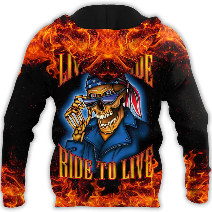 Tmarc Tee American Skull Rider 3D Printed Hoodie Shirts NTN08102201