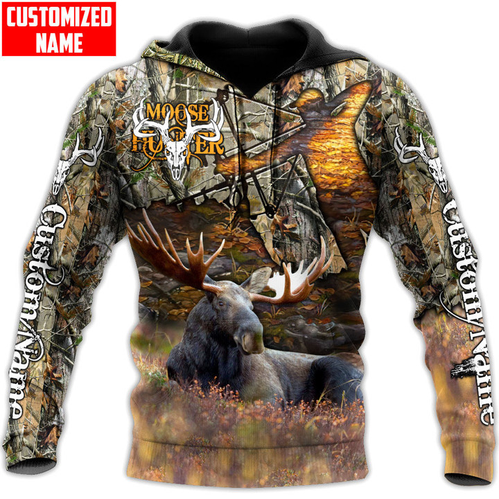 Tmarc Tee Customized Name Moose Hunting Personalized 3D Printed Shirts NTN11102202
