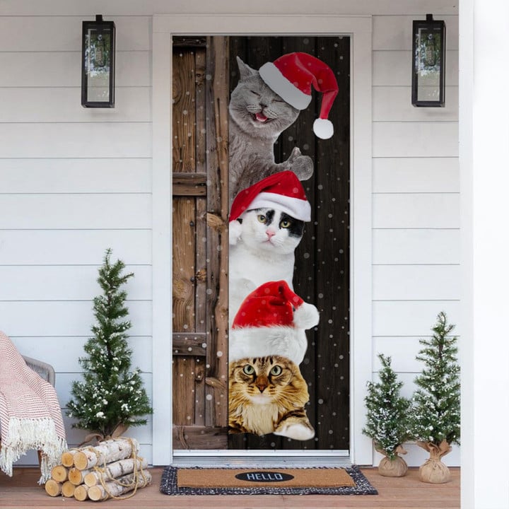 Cat Christmas Door Cover Tmarc Tee