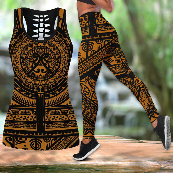 African Gold Pattern Legging & Tank top-ML-Apparel-ML-S-S-Vibe Cosy™