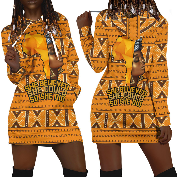 African She Believed Hoodie Dress-ML-Apparel-ML-Hoodie Dress-S-Vibe Cosy™