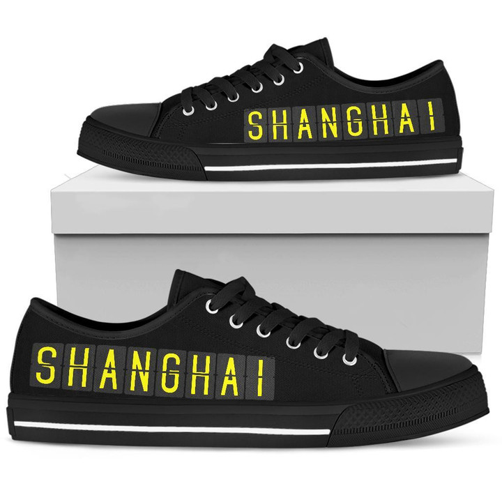 Tmarc Tee Airport Destinations SHANGHAI - Low Top Canvas Shoes
