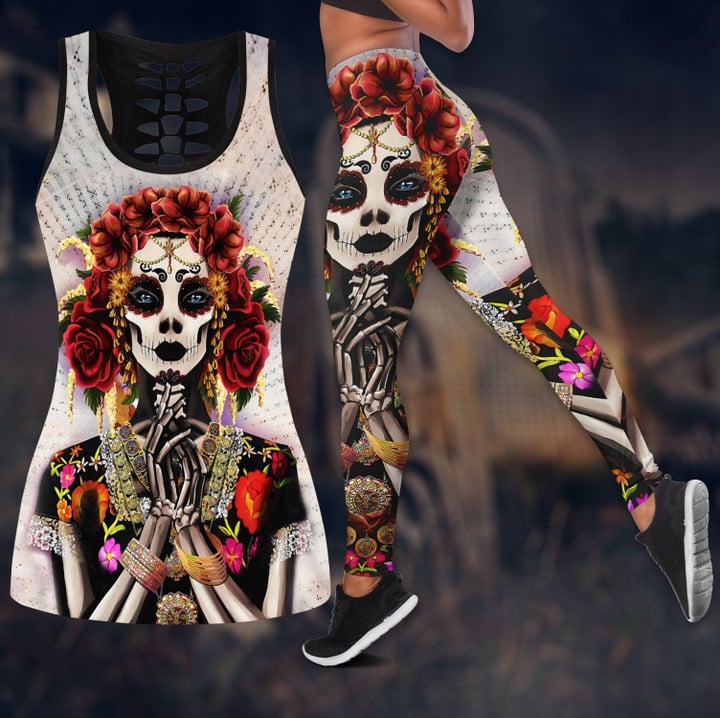 Tmarc Tee All Over Printed Day Of The Dead Catrina Outfit For Women -MEI