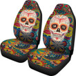 Valentine Car Seat Covers - Mandala Skull Tattoo Love Eyes Colorful Seat Covers