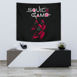 Squid Game Movie Tapestry Red Squid Worker Round Square Triangle Symbol Tapestry Home Decor