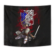 Attack On Titan Anime Tapestry - Mikasa Fighting Bloody Wings Of Freedom Symbol Tapestry Home Decor