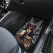 Skull Car Floor Mats - Pretty Death Rose Lady Hug Skull Head Car Mats