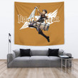 Attack On Titan Anime Tapestry - Handsome Levi Fighting Wind Blade White Wing Tapestry Home Decor