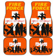 Fire Force Anime Car Floor Mats Characters Silhouette Fighting Orange Yellow Text Car Mats