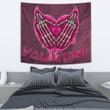 Valentine Tapestry Skeleton Hands In Melting Heart Valentine Pink Text Tapestry Home Decor NT121104