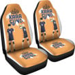 Haikyuu Anime Car Seat Covers - Hinata And Kageyama With Volleyball Ball Crow Feather Orange Seat Covers