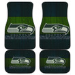 American Football Team Car Floor Mats - Seattle Seahawks Head On Green Wooden Wall Car Mats